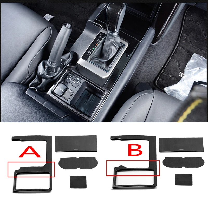 Для Toyota Land Cruiser Prado FJ150 2010 2017 Черный titanium Нержавеющая интерьерная панельная