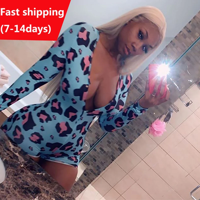 

2020 Hot Sale Womens Jumpsuit Sleepwear Fashion Floral Long Sleeve V Neck Bodycon Jumpsuit Bodysuit Romper Shorts Pants Overalls