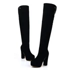 Женские ковбойские сапоги в стиле ретро, с острым носком, брендовые Кожаные Сапоги выше колена, на массивной подошве, сапоги на платформе