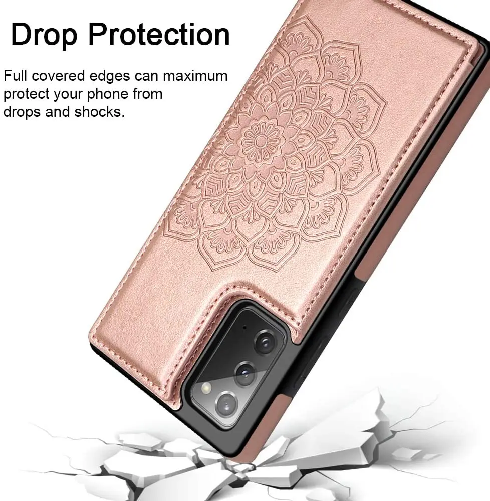 

Phone Case for Samsung Galaxy Note 20 Case Flower Magnetic Back Flip Case for Samsung Note 20 5G Wallet Case Women Card Holder