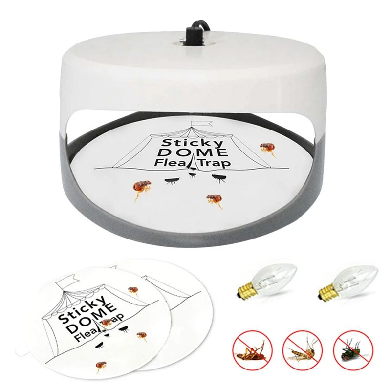 Ловушка для блох с 2 клеевыми дисками водонепроницаемая Нетоксичная ловушка