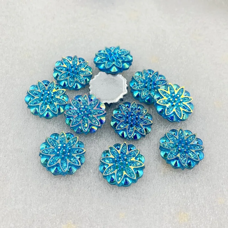 20шт 18 мм AB Цветочные полимерные плоские для альбома свадебные декоративные