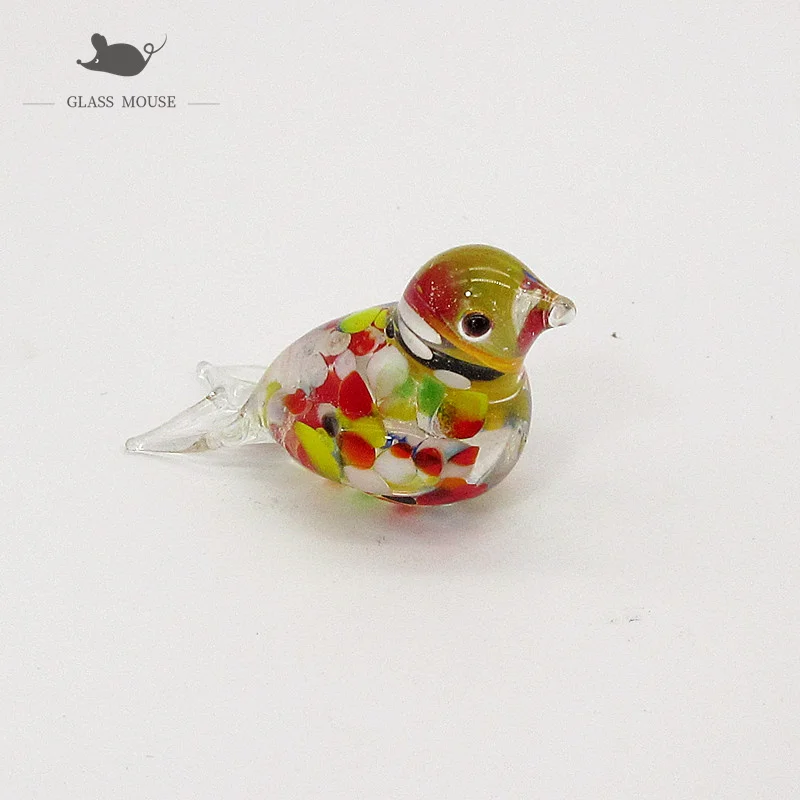 

Miniature murano glass bird decorative Figurine Home garden decor accessories lovely new colorful handmade glass Animal ornament