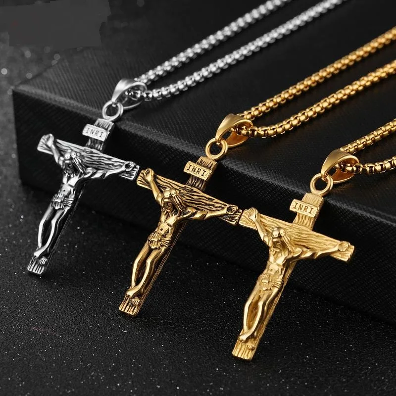

Men Vintage Cross Pendants Necklaces Luxury Gold Pendants Jewelry Accessories Lovers Punk Necklace Pendant For Women