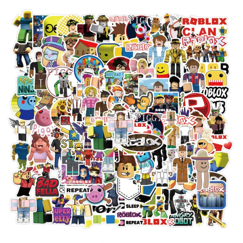 

100 pcs Game roblox Graffiti Waterproof Skateboard Travel Suitcase Phone Laptop Luggage Stickers Cute Kids Girl Toys