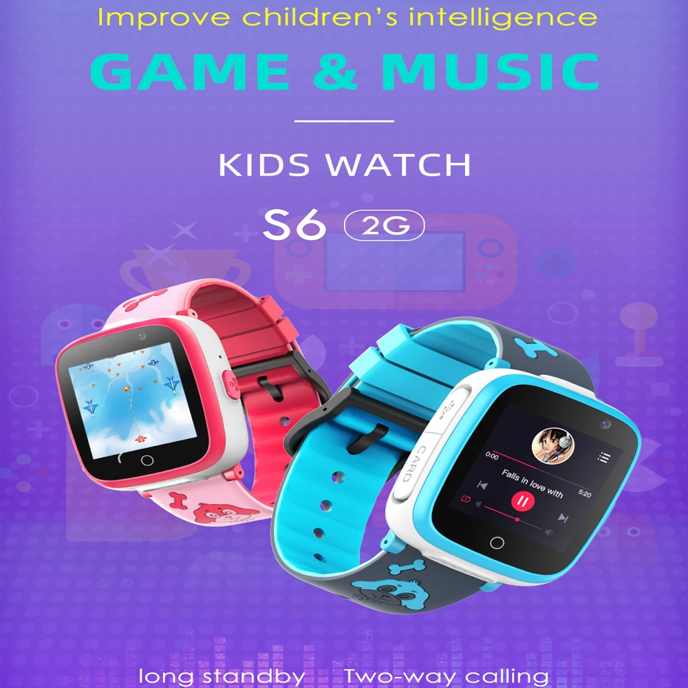 Умные часы для детей 2G музыкальные игры 2 камеры функция SOS предотвращения потери