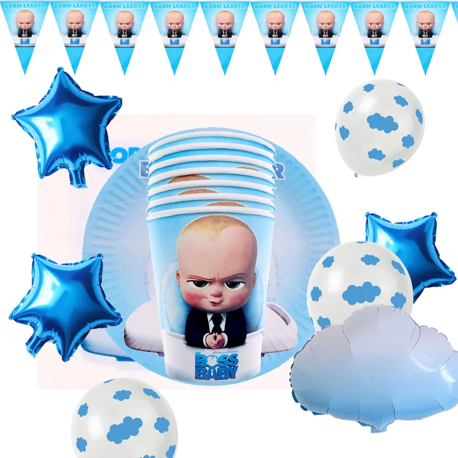 Одноразовая посуда мультфильм ребенок босс День рождения Свадебные украшения