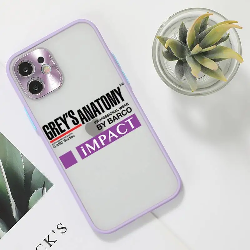 

Grey's anatomy Phone Case For iPhone 12 11 Mini Pro XR XS Max 7 8 Plus X Matte transparent Purple Back Cover