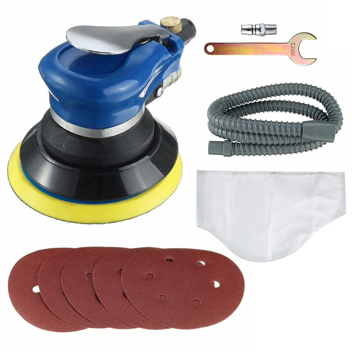 

Drillpro 10pcs 6 Inch Air Palm Orbital Sander Polishing Waxing Set With Vacuum Cleaner Tools for Car Paint Care Rust Removal