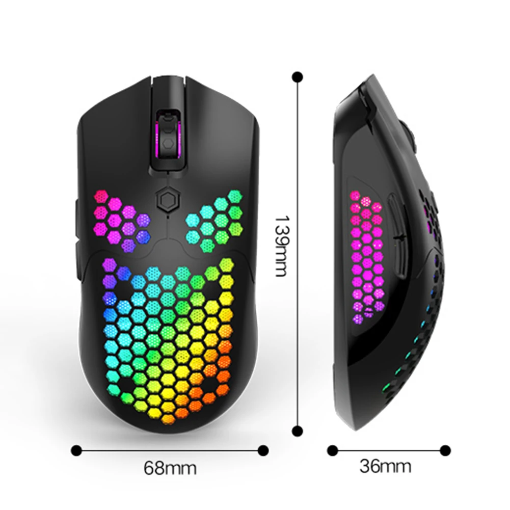 

X2 12000DPI Wireless/Wired Dual Mode 7-Key Hollow RGB Laptop PC Gaming Mouse Dual Mode RGB Light Adjustable DPI Gaming Mouse