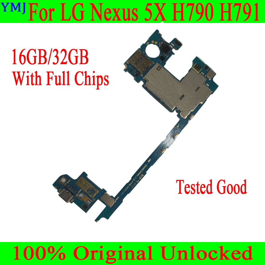 

100 % UNLOCKED Motherboard 16GB/32GB Work For LG Nexus 5X Mainboard Original For LG H790 H791Motherboard Test Is Work