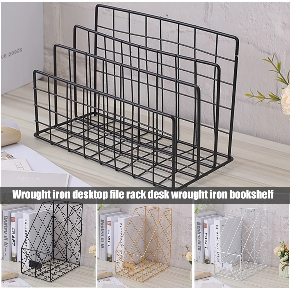 Nordic Book File Stand Iron Desktop Multi-layer Magazine Rack Cosmetic Storage LFX-ING |