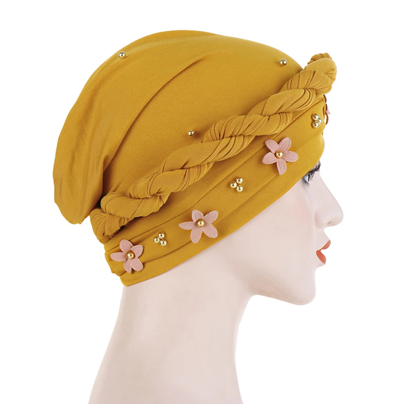 

Fashion Muslim Hijab Women Turban Hat Braid Knot Lady Head Scarf Hijab Muslim Inner Hijab For Women Hair Accessories Hair Loss