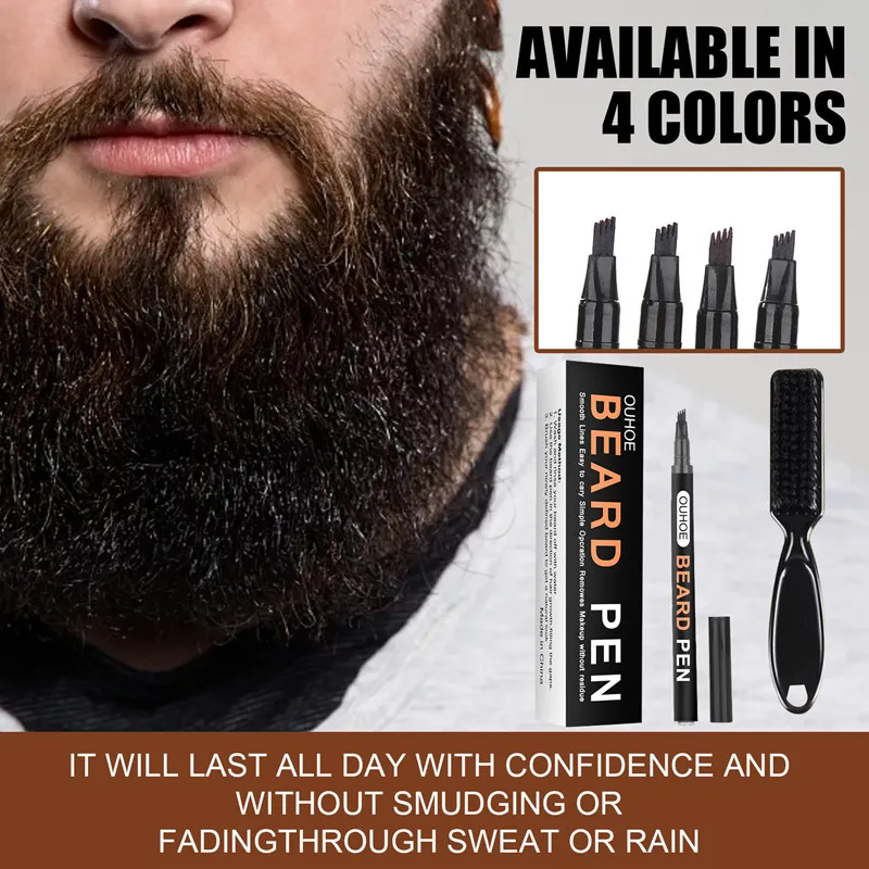 

Beard Filling Pen Kit Barber Pencil With Brush Salon Facial Hair Engraving Styling Eyebrow Tool Male Mustache Repair Shape