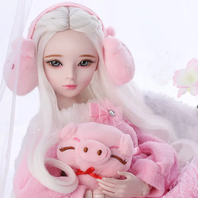 

23 Inches Handmade Bjd 1/3 Doll Full Set 60cm Fashion Girl Ball Jointed Articulated Dolls Toys for Girls Birthday Gift