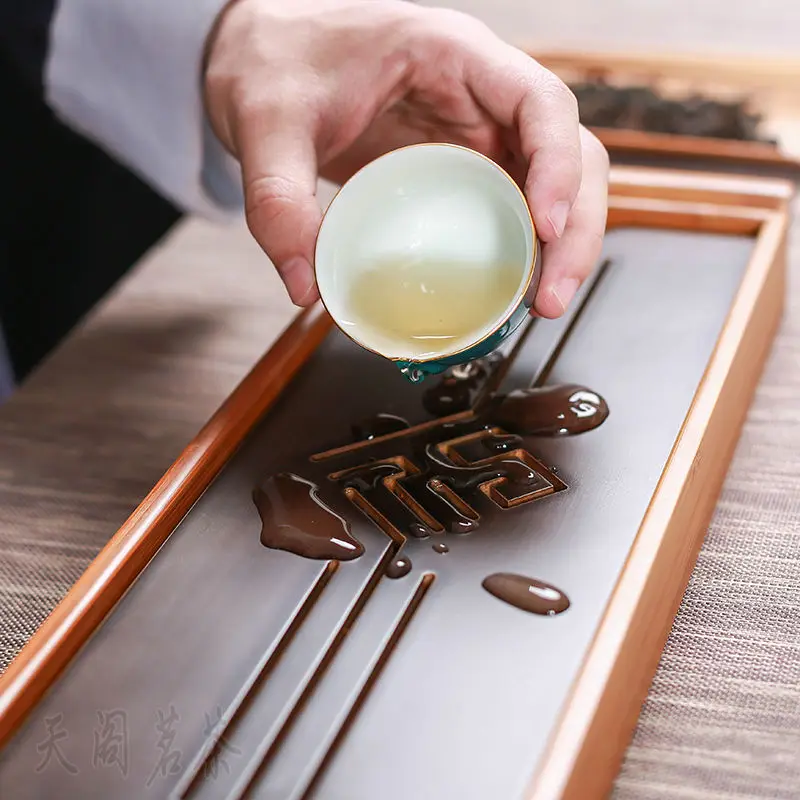 [GRANDNESS] кунг фу чайный поднос чёрный Настольный китайский чай Gongfu сервировочный
