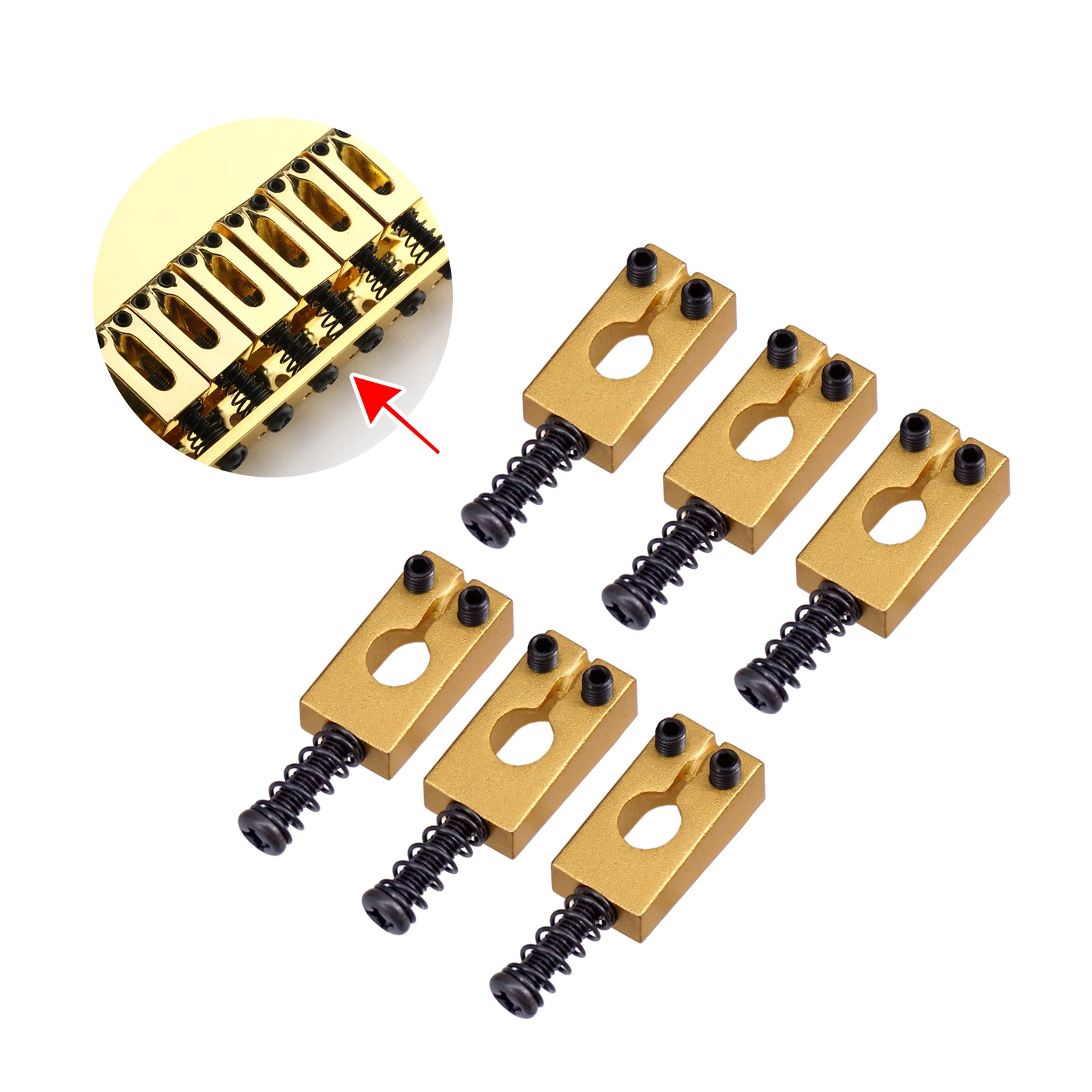 

6pcs Vintage Brass Guitar Bridge String Saddles Electric Guitars Accessories