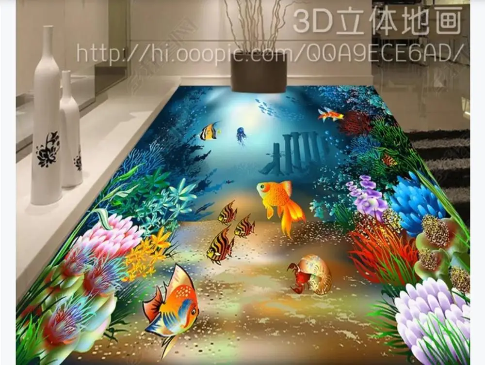 3D стерео настенная бумага для фотографий подводный мир тропическая рыба
