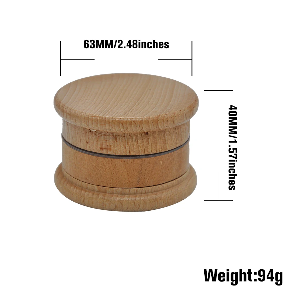 Деревообрабатывающий измельчитель Hornet ДИА. 63 мм 3 слоя деревянный для табака
