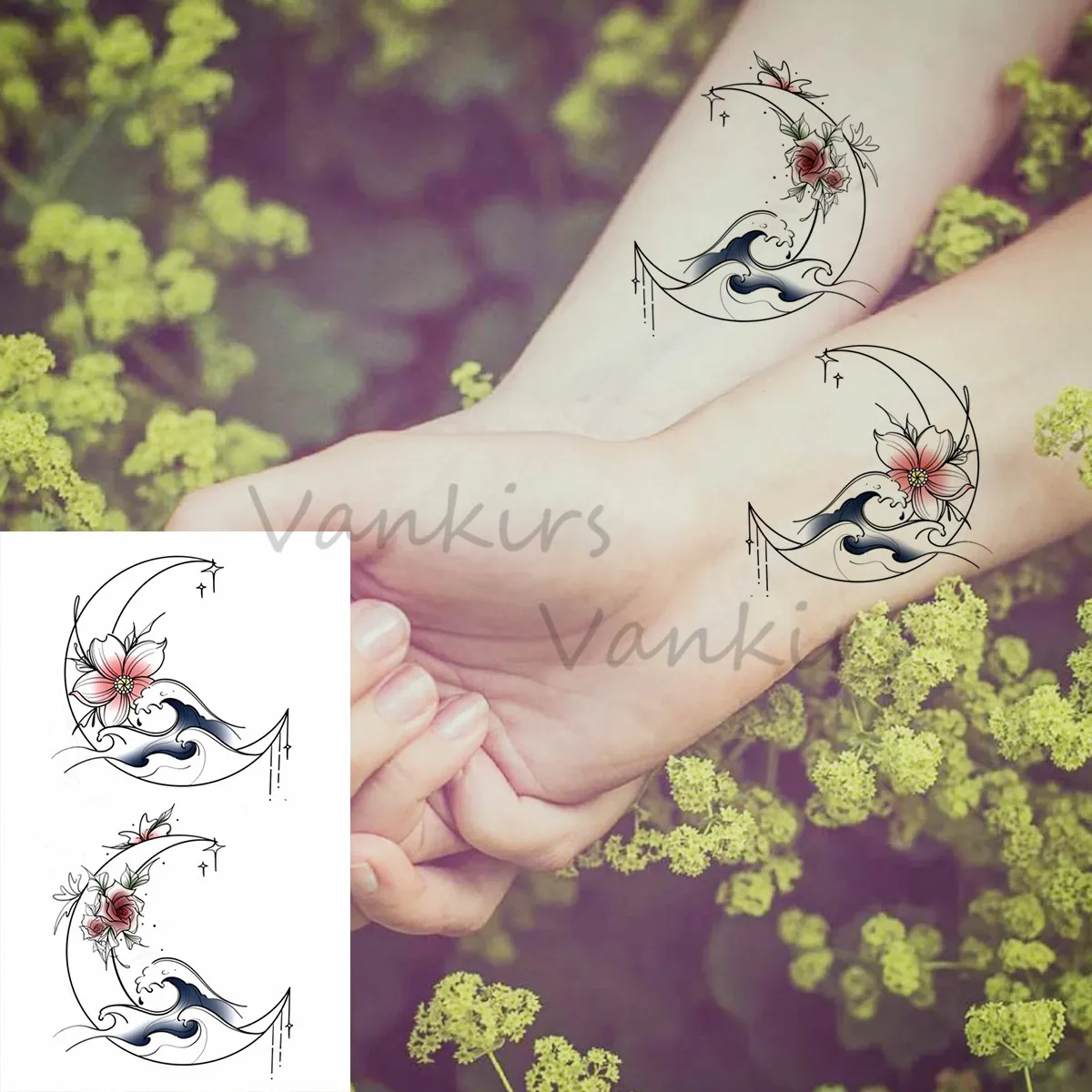 Красочные Лавандовые Временные татуировки для детей и взрослых реалистичный