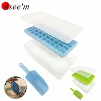 3655 grips siliconeplastic ice cube tray with lid and bin laddle for freezer mini ice cube mold bucket with scoop ice maker