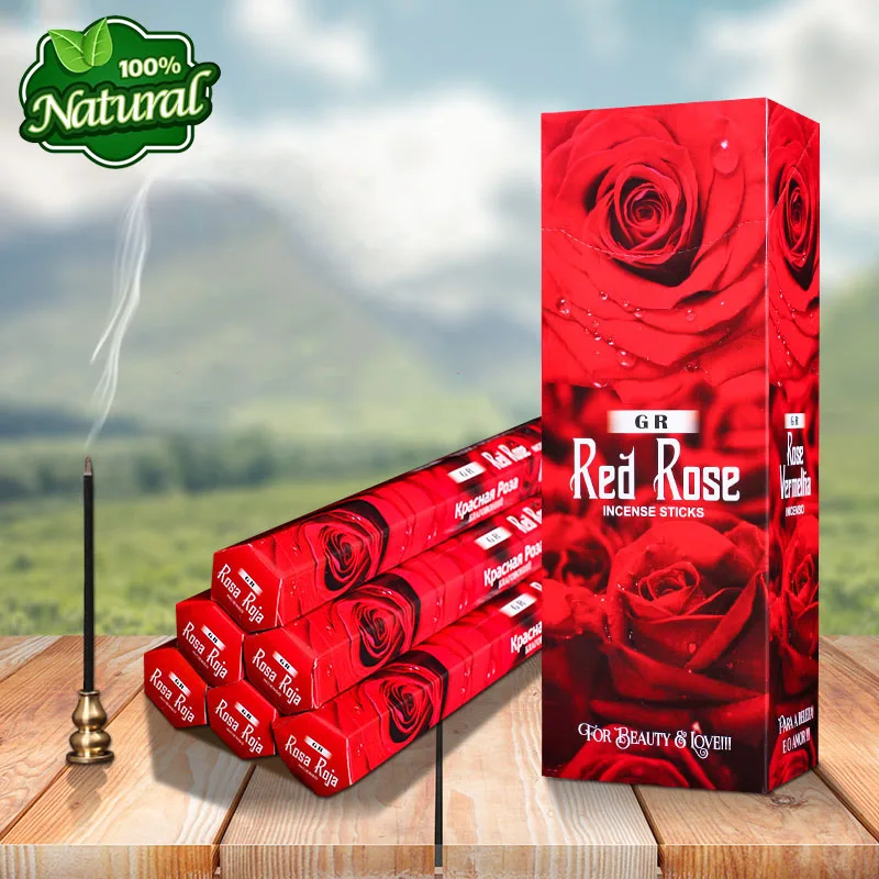 

GR Red Rose Aroma India Incense Sticks,Aromatic Indoor Fragrance Home Living,Relaxing,Stress Relief,Meditation,Refreshing,Yoga