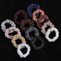 new girls imitation pearl elastic hair rubber bands bracelet ponytail holder hair ties bands rope fashion women hair accessories