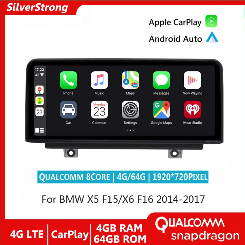 

4G 8 Core 10,25 "1920*720 пикселей, автомобильное радио для BMW X5 F15 X6 F16,CarPlay,Android авто, Wifi,64 ГБ, GPS-навигация, поддержка DVR