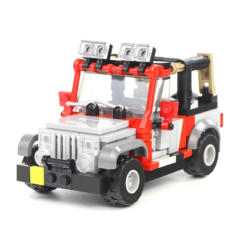 Buildmoc Юрского Парка армейские солдатские строительные блоки немецкий Виллис Jeeped