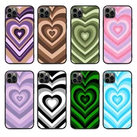 hearts circles phone case for apple iphone 13 pro max 11 12 13mini x xr xs max 6 6s 7 8plus non slip phone cover