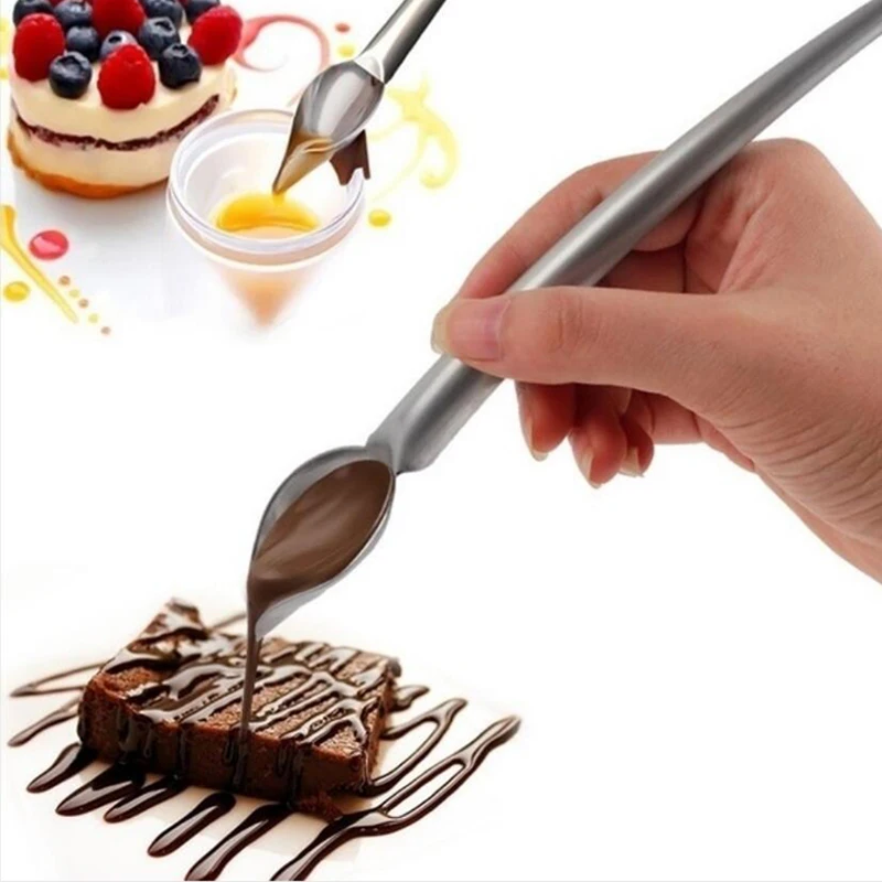 Chef Decoration Spoon Decorate Sushi Food Draw Tool Design Sauce Dressing Plate Dessert Bakeware Cake Gastronomy Coffee Spoon images - 6