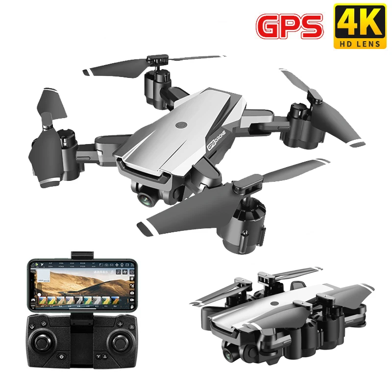 Квадрокоптер с GPS RC Дрон 4K HD камера Wi Fi FPV 50 кратным увеличением вертолет