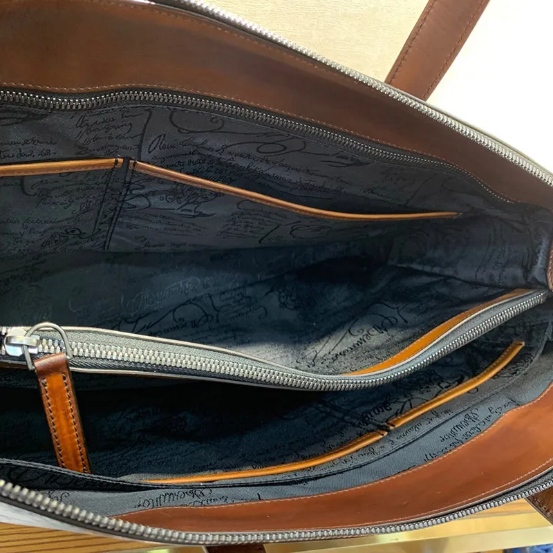 Мужская сумка портфель Высококачественная деловая известного бренда кожаные