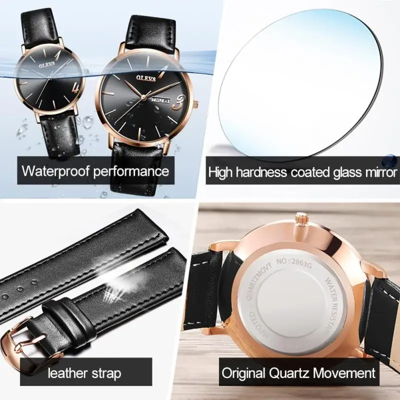 

Oumart Men Watch,Scratch Resistant Glass,Genuine Leather/Net steel magnet strap ,Waterproof, brand new,Original men's watch