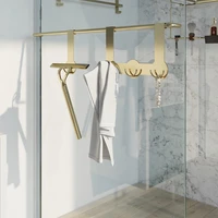 towel hooks nail free bathroom hooks gold 304 stainless steel door hanger clothes robe hook multi function bathroom accessories