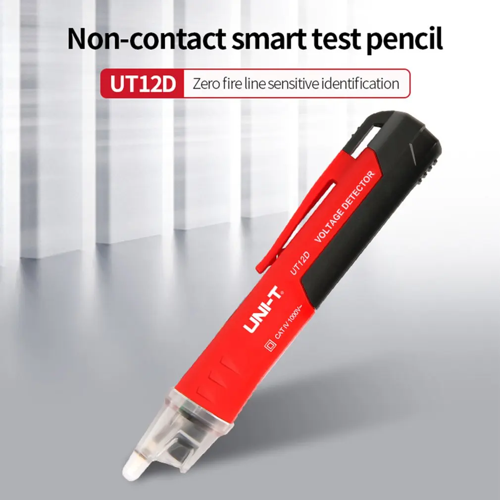

UT12D AC Voltage Detector Non Contact Pen Tester Electric Sensor 24-1000V Voltaje Meter Current Test Pencil Alarm LED Light