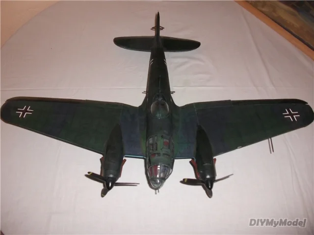 DIYMyModeI-bombardero de buceo alem&aacute;n he-111, KIT de modelo de papel artesanal, rompecabezas de juguete hecho a mano, regalo, accesorios de pel&iacute;cula-1