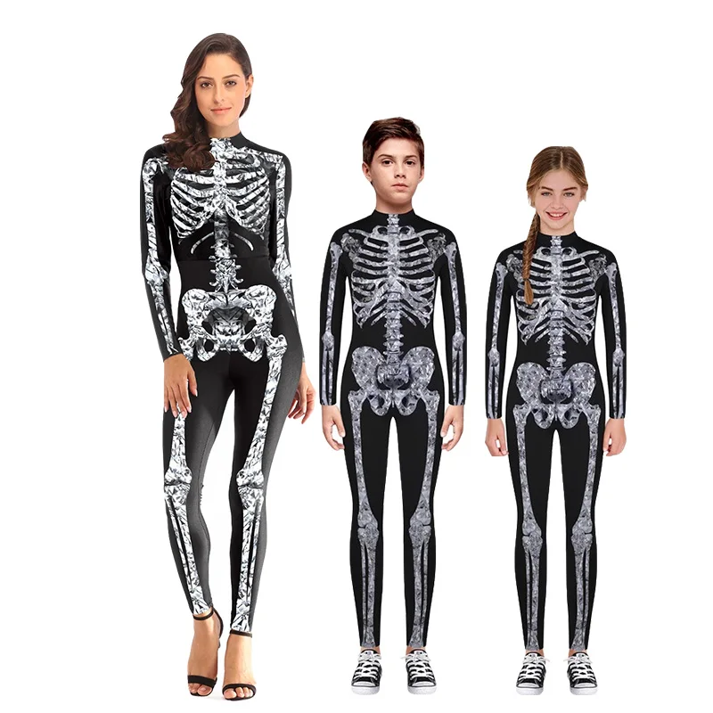 Забавный костюм для вечеринки на Хэллоуин Одинаковая одежда семьи легкий боди с