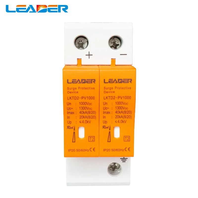 CE Approved 2P DC 500V 1000V 20-40KA SPD House Surge Protector Protective Arrester Device Din rail Lightning Protection | Обустройство