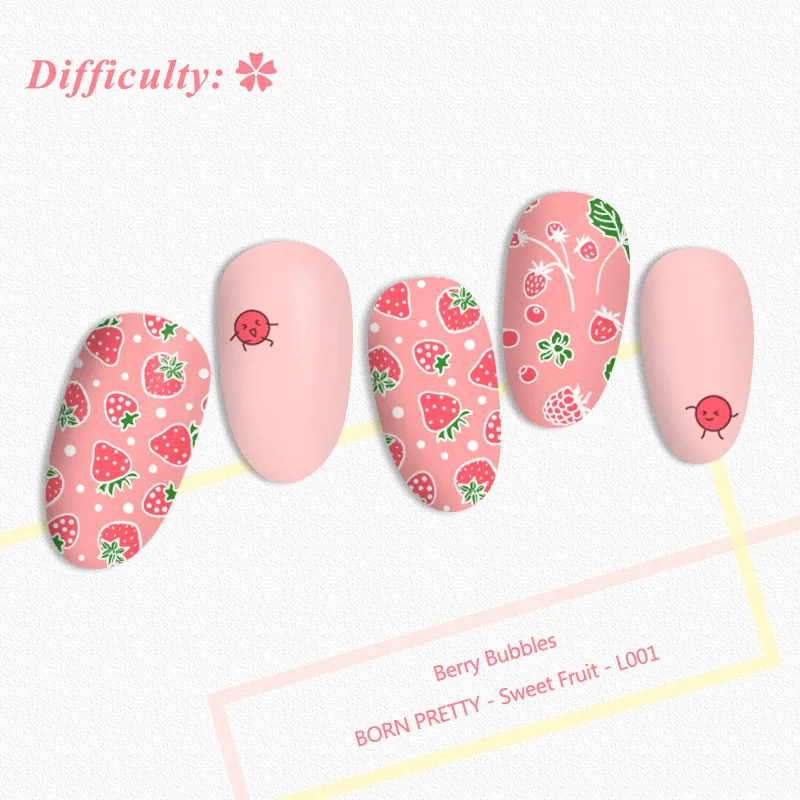 Серия BORN PRETTY Fruit штампованные пластины Прямоугольная форма лимон арбуз