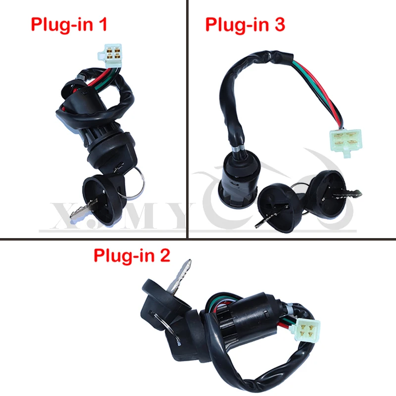 

12V Motorcycle Lock Key 4 Wires Key Ignition Switch Motorcycle Accessories For Motorbike ATV Bike