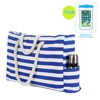 fosizzo beach bag and pool bag waterproof phone case rope handles family beach bag top magnet clasp with outside pocket fs5303