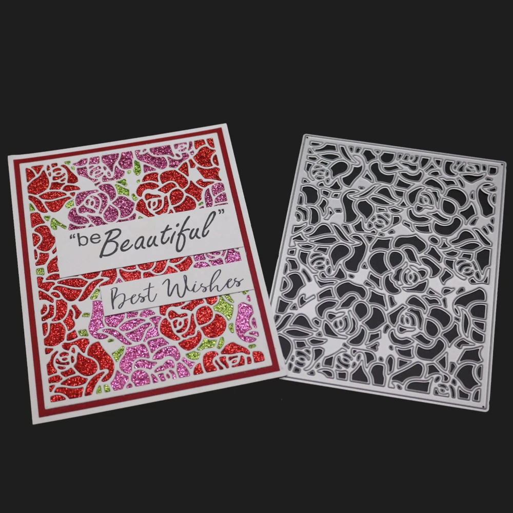 Выгравированные Цветочные рамки для резки металла стали DIY бумажные карточки