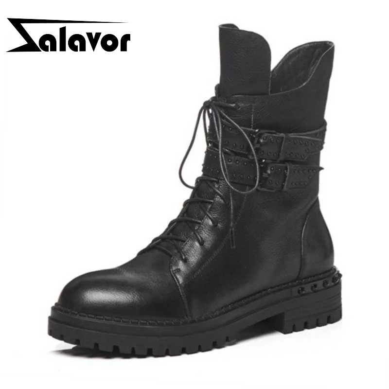 ZALAVOR/женские ботильоны из натуральной кожи Зимняя теплая меховая женская обувь