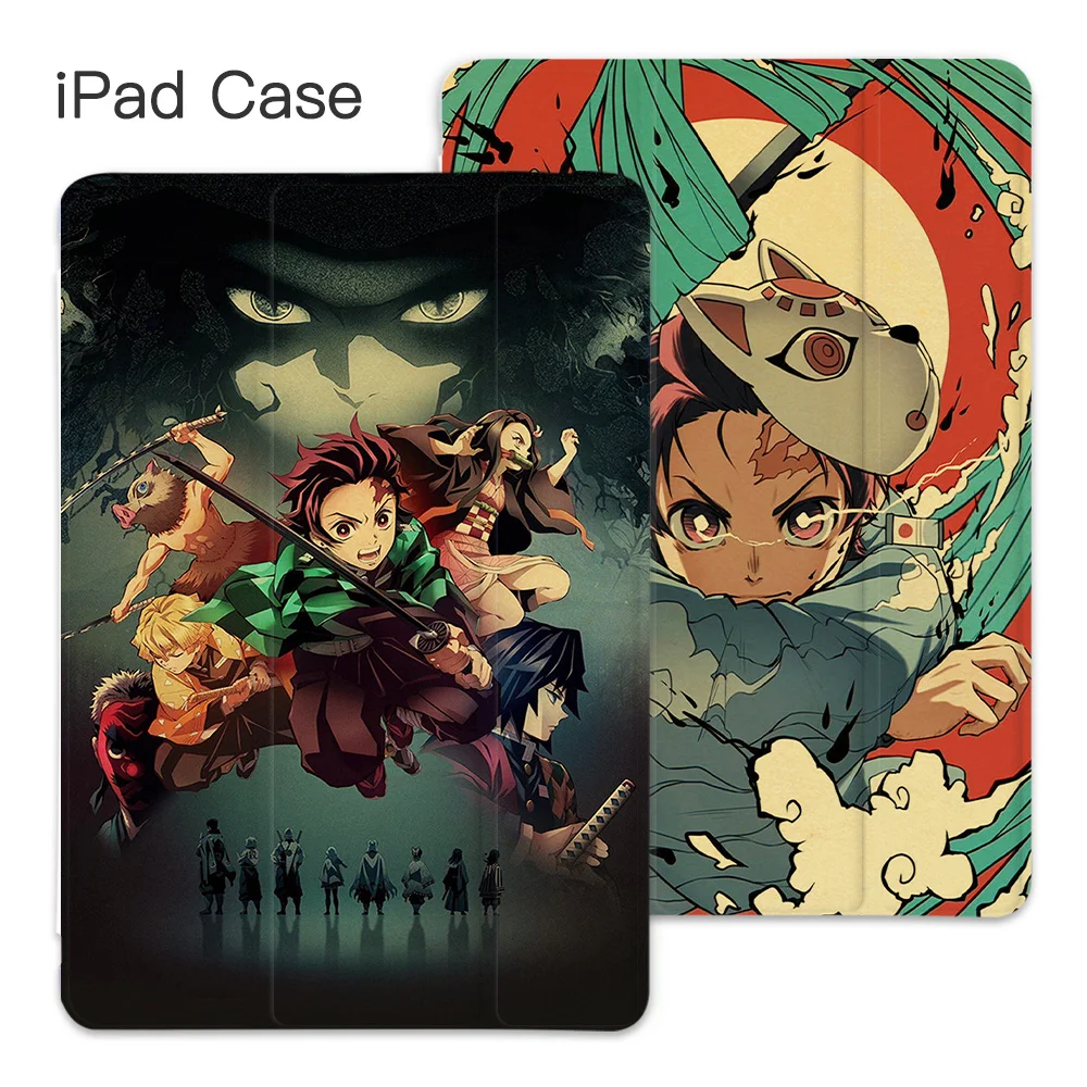 Funda de Anime Demon Slayer para iPad Pro 11 2020 10,2 8th Generation Air 4, soporte para tableta Mini 5 7th 6th Pro 12,9 10,5 Air 2 3
