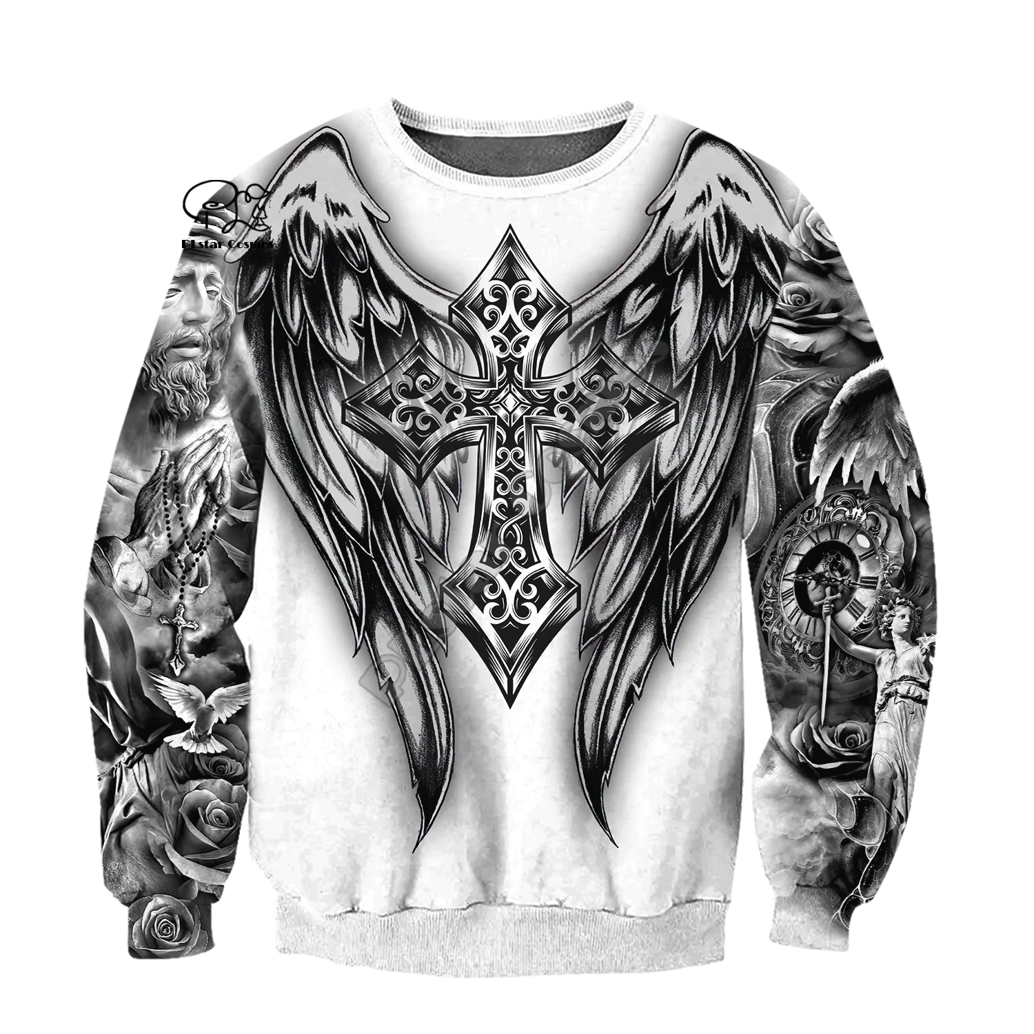 

PLstar Cosmos 3DPrint Jesus Knight Armor Warrior Cross Lion God Harajuku Streetwear Unisex Funny Zip Hoodies/Sweatshirt/-a11