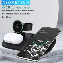 3 in 1 QI Wireless Charger For Samsung Watch Galaxy Buds Earphone 10W Fast Wireless Charging Pad Station For Samsung S10 Plus