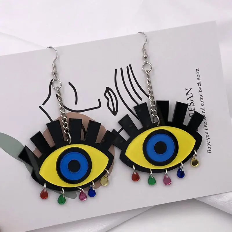 Акриловые Длинные серьги капли в стиле хип хоп для ночного клуба большие женские