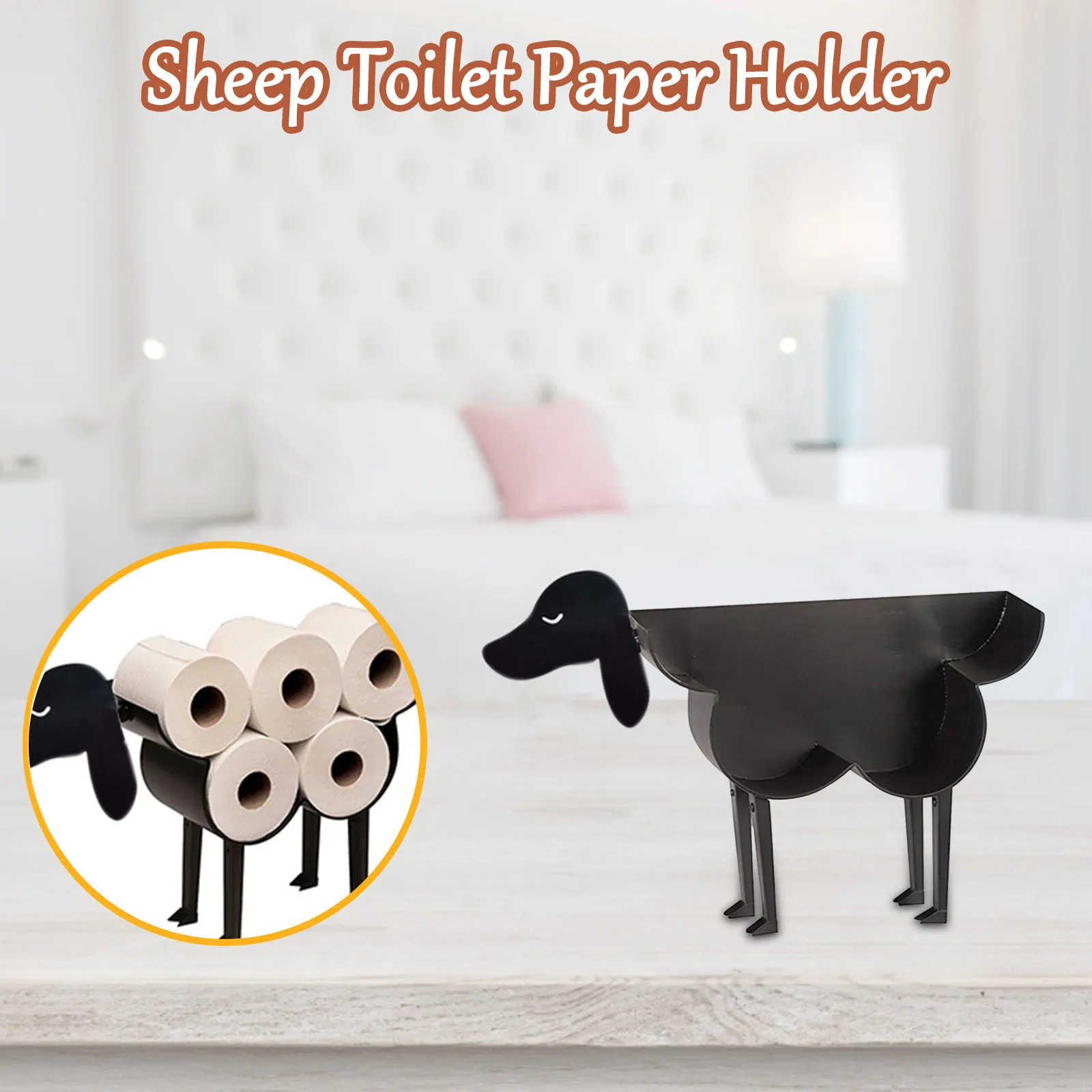 

Storage Rack Kitchen Bathroom Wall Storage Shelf Dog Toilet Paper Holder Toilet Roll Holder Cute Roll Holder Paper Towel Holder