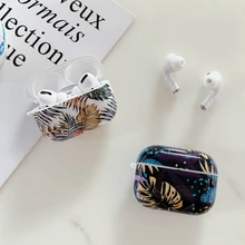 Роскошный чехол с мраморным цветком для наушников Airpods Pro Жесткий